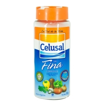 SAL EN SALERO PLASTICO  CELUSAL 100gr fina  (x uni)